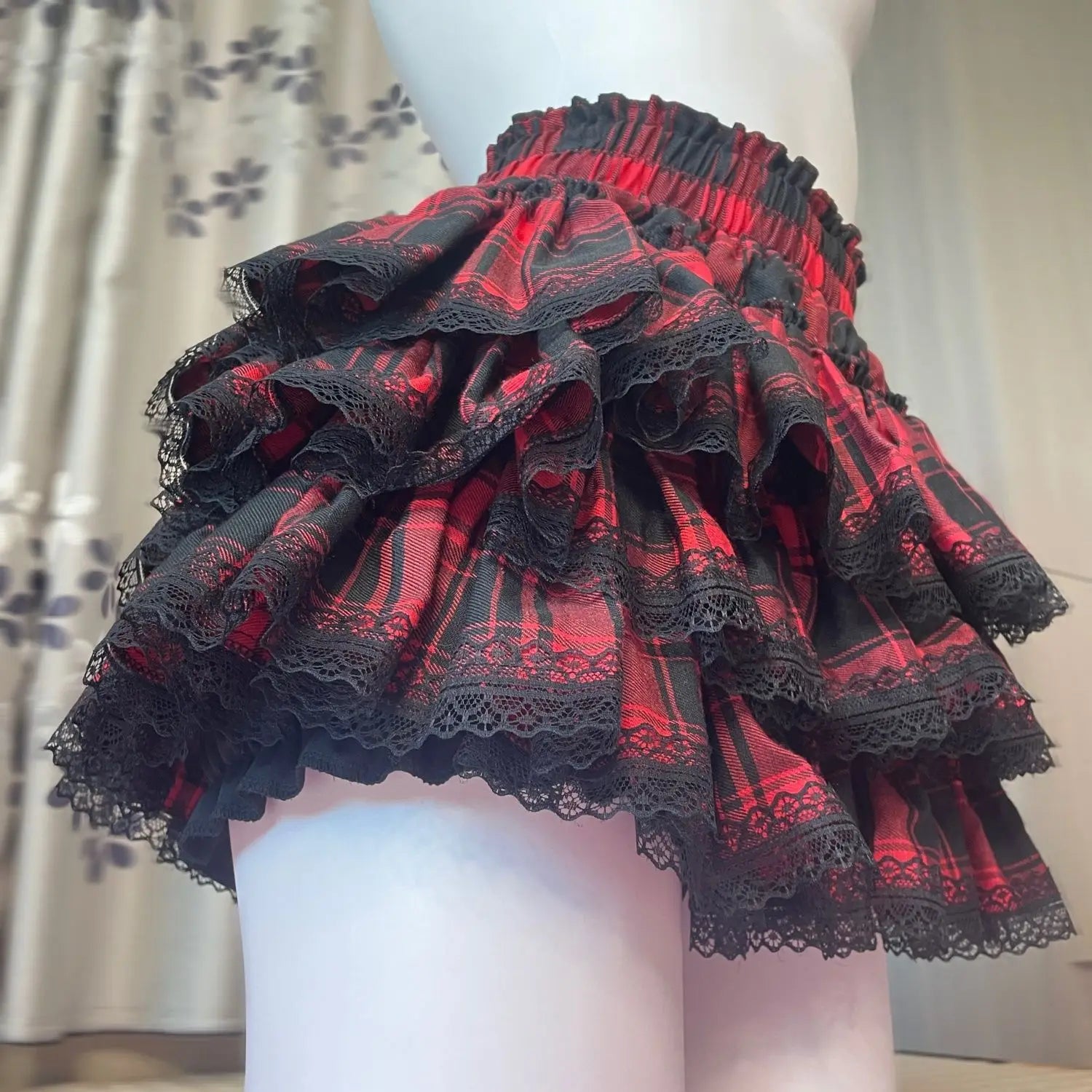 Ingvn  Summer Sweet Bow Lolita Puff Skirt Womens Kawaii Lace Ruffles High Waist A-Line Y2k Subculture Casual Mini Skirts