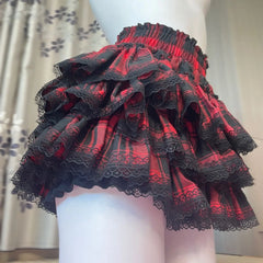 Ingvn  Summer Sweet Bow Lolita Puff Skirt Womens Kawaii Lace Ruffles High Waist A-Line Y2k Subculture Casual Mini Skirts