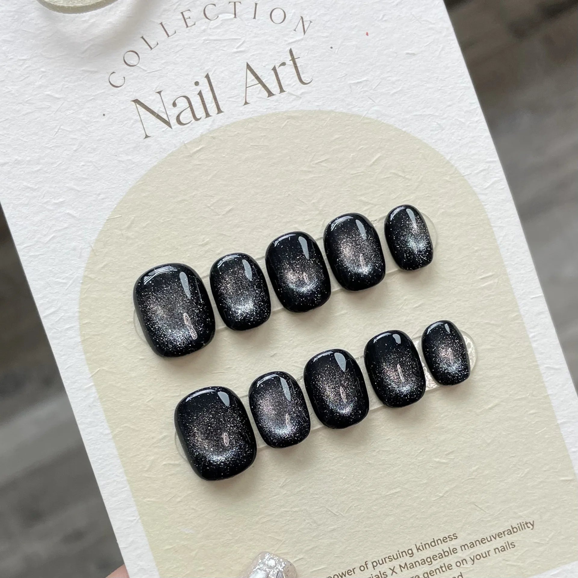 Ingvn  10Pcs Short Sweet and Cool Handmade Press On Nails Full Cover Design Round Head Fake Nail Artificial Manicure Wearable Nail Tips