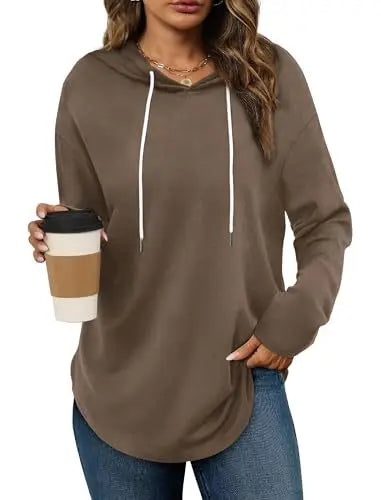 Ingvn - Women's Spring Autumn New Hooded Sweatshirt Leopard Print Plaid Stripe Print Trendy Versatile Fashion Casual Pullover Top
