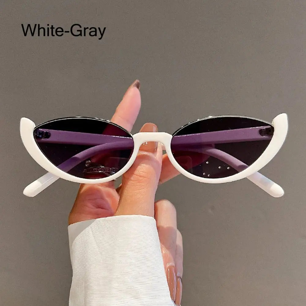 Ingvn  Trendy Small Women Men Sun Glasses Shades Cat Eye Sunglasses Half-frame
