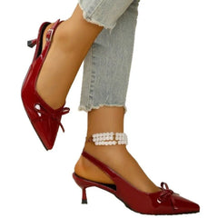 Ingvn  Women's Shoes Pointed Toe High Heels Comfortable Thin Heel Bow Sandals Elegant Spring Summer Pumps Shoes  Zapatos Mujer