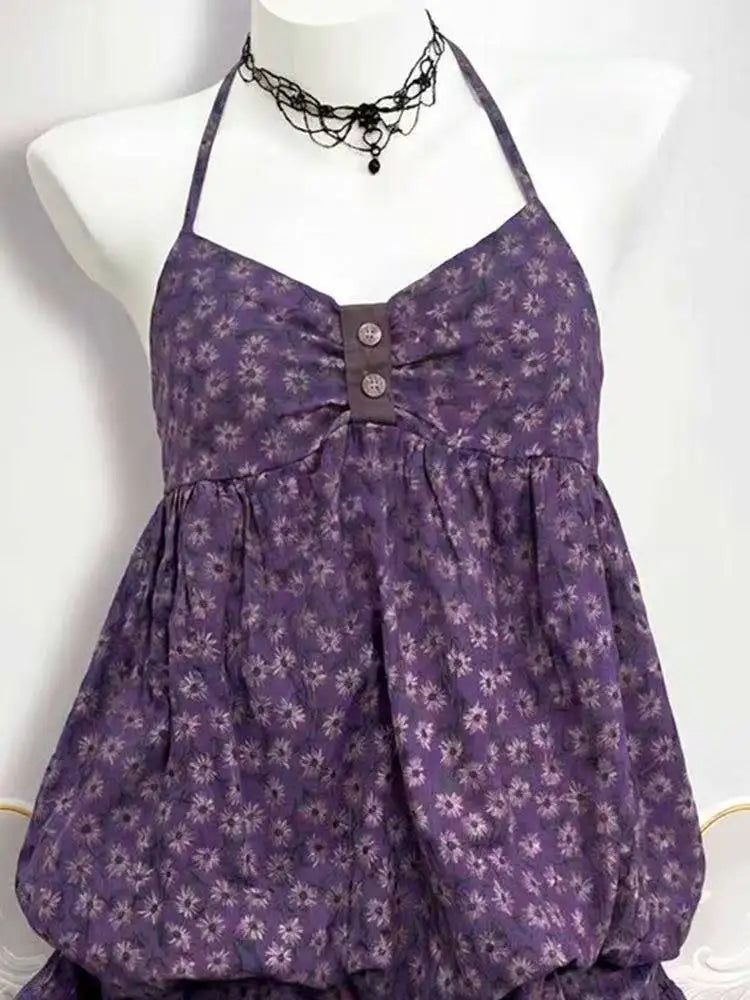 Ingvn  Gothic Vintage Lolita Bud Dress Women Y2K Harajuku Sweet Spaghetti Strap Mini Dress Casual Daily Fashion Outfits New