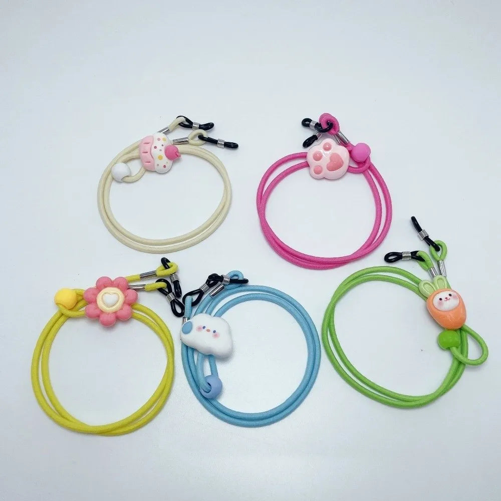 Ingvn  Kawaii Cartoon Children's Glasses Rope Chain Non-Slip Anti-Lost Glasses Lanyard Elastic Hanging Neck Neck Glasses Chain