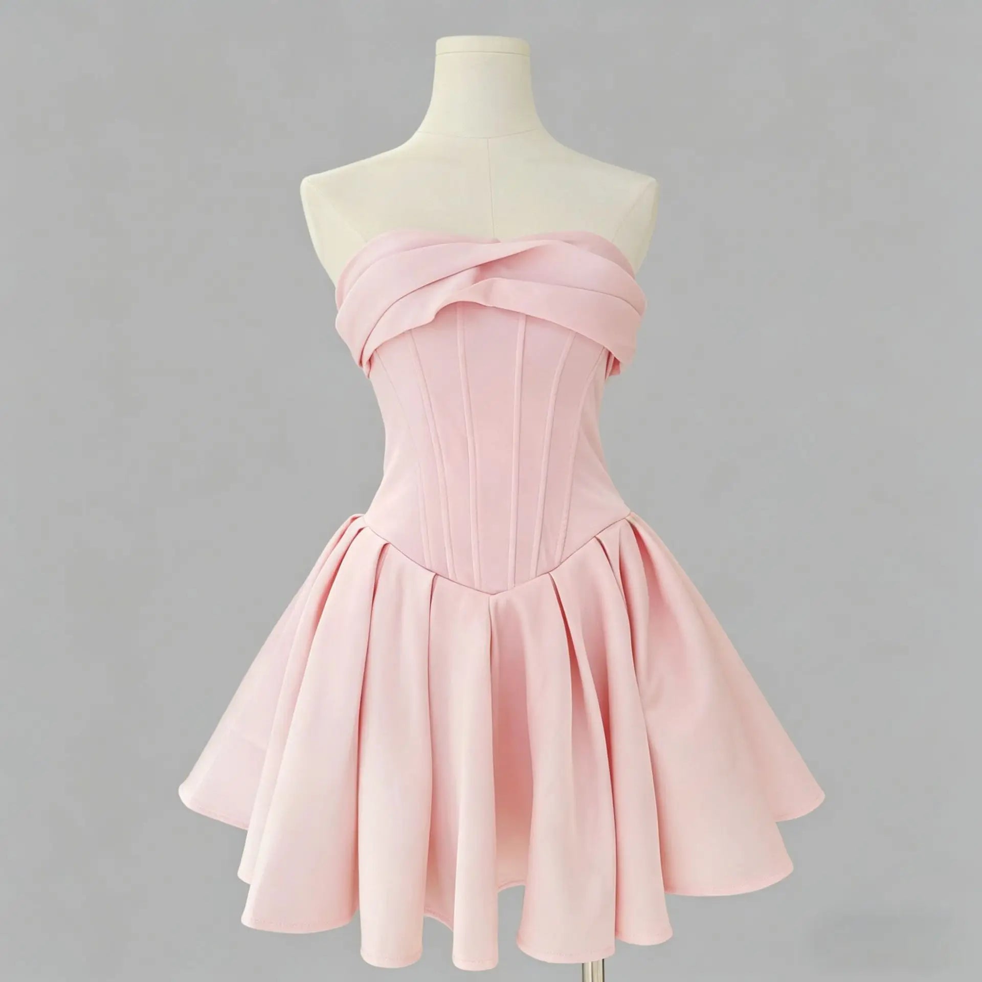 Ingvn  Summer American Elegant Fashion Hot Girl's Sexy Party Dresses High Waist Fishbone Slim Fit Bow Strapless Short Dress Women
