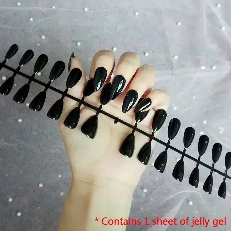 3D Pearl Shell Fantasy Polarized French Almond Shape False Nails Summer Detachable Finished Fake Nails Press on Nails with Glue
