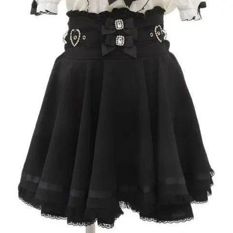 Ingvn  Lolita Style Sweet Women Skirt Japanese Fashion Jupe Faldas Mujer De Moda Bandage Bow Patchwork Lace Cute Y2k Skirts