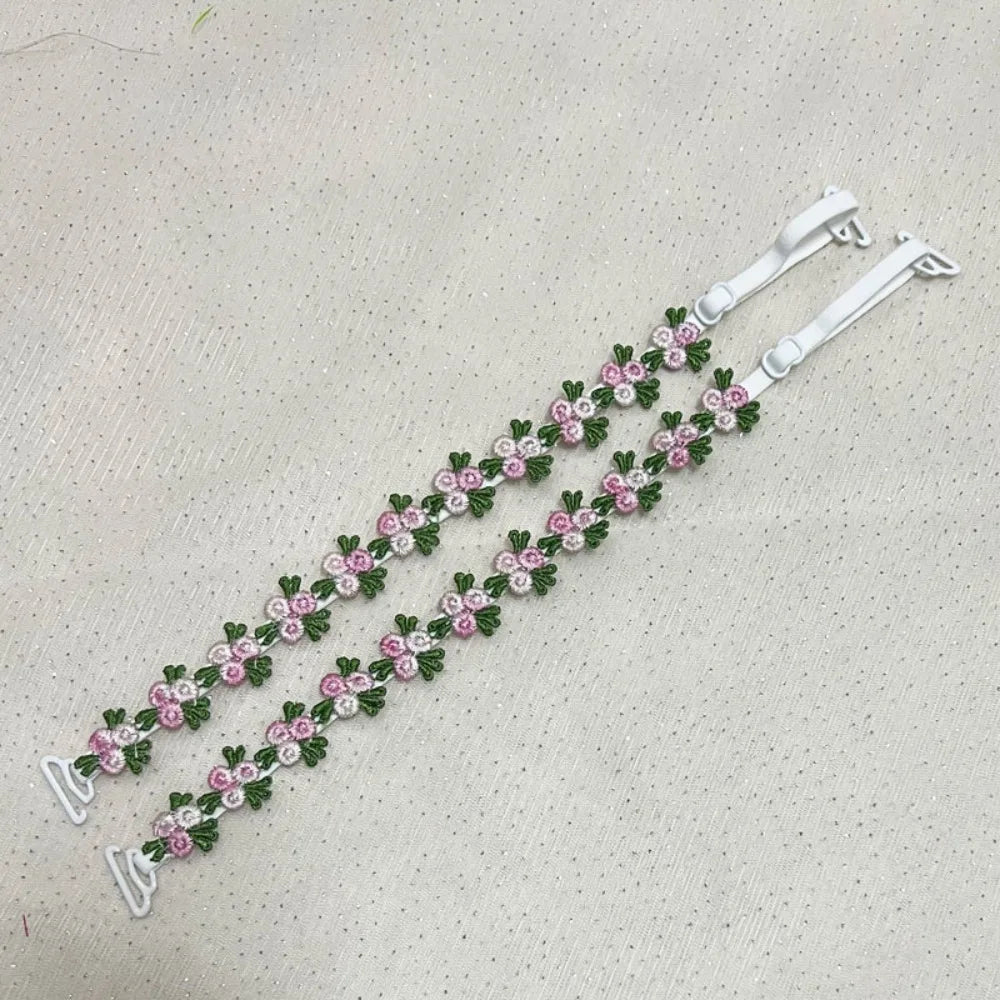 Ingvn  Creative Gift Removable Floral Bra Straps Lace Anti-slip Floral Shoulder Belts Decorative Adjustable Shoulder Straps
