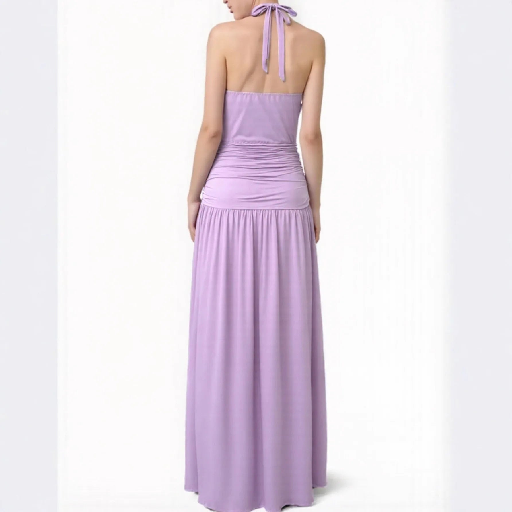 Ingvn  Winter Women's Clothing Sexy Backless Slit Long Dress For Woman Polyester Spaghetti Strap Elegant Evening U Neck Loose Maxi