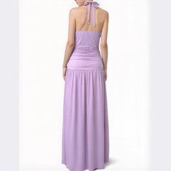 Ingvn  Winter Women's Clothing Sexy Backless Slit Long Dress For Woman Polyester Spaghetti Strap Elegant Evening U Neck Loose Maxi