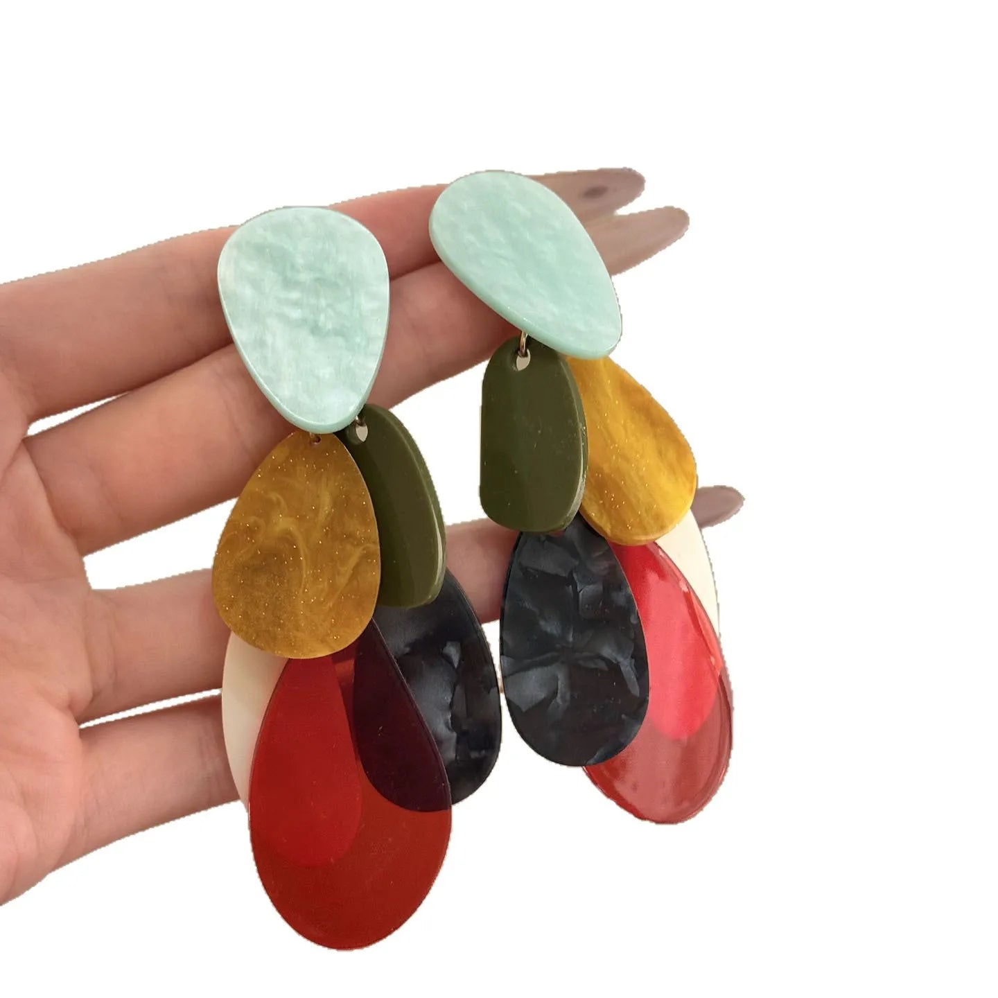Ingvn  Irregular Acrylic Geometric Oval Dangle Earrings for Women Personality Temperament Earring Simple Unique Charm Jewelry Travel