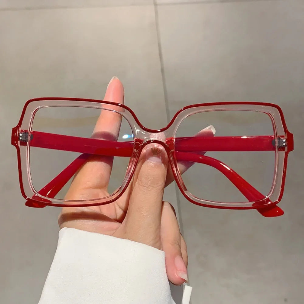 Ingvn  New PC Material Square Frame Glasses Double Color Unisex Style Anti-blue Light Glasses New Model Optical Eyewear Women Men