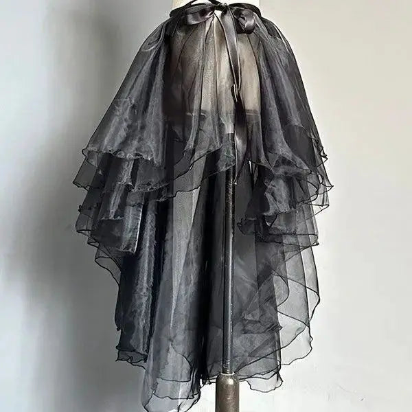 Ingvn  Y2k Kawaii Vintage Irregular Skirt Women Lolita Lace Ruffles Bow Skirt Harajuku Subculture Cute Party Outfit Skirt