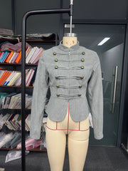 Ingvn - Outerwears Women Jackets Fashion Solid Slim Long Sleeve Women Jacket Stand Collar Short Jacket Coat Women Jaqueta Feminina