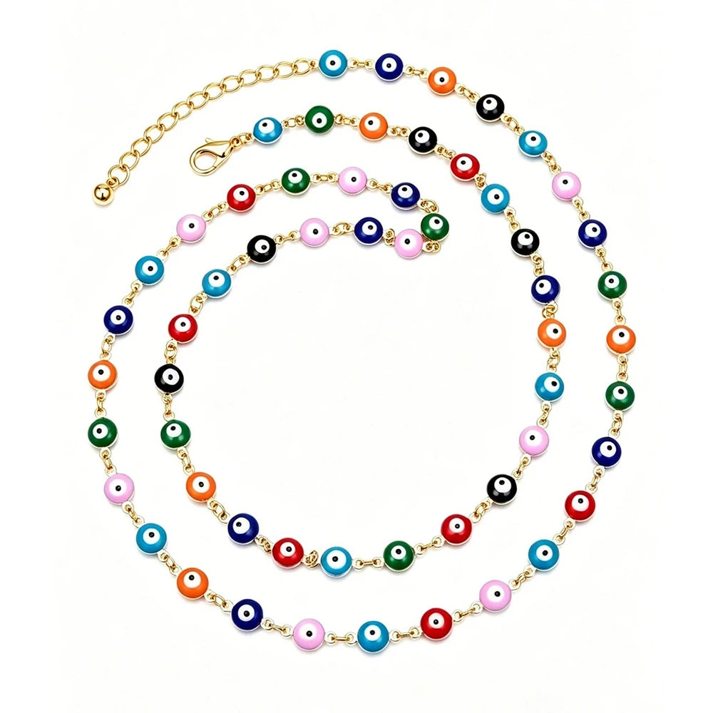 Ingvn  Colorful Eyes Waist Chain Belt For Women Waist Body Chain Sexy Summer Belly Waist Chain Bikini Beach Waist Chain Jewelry 80+15cm