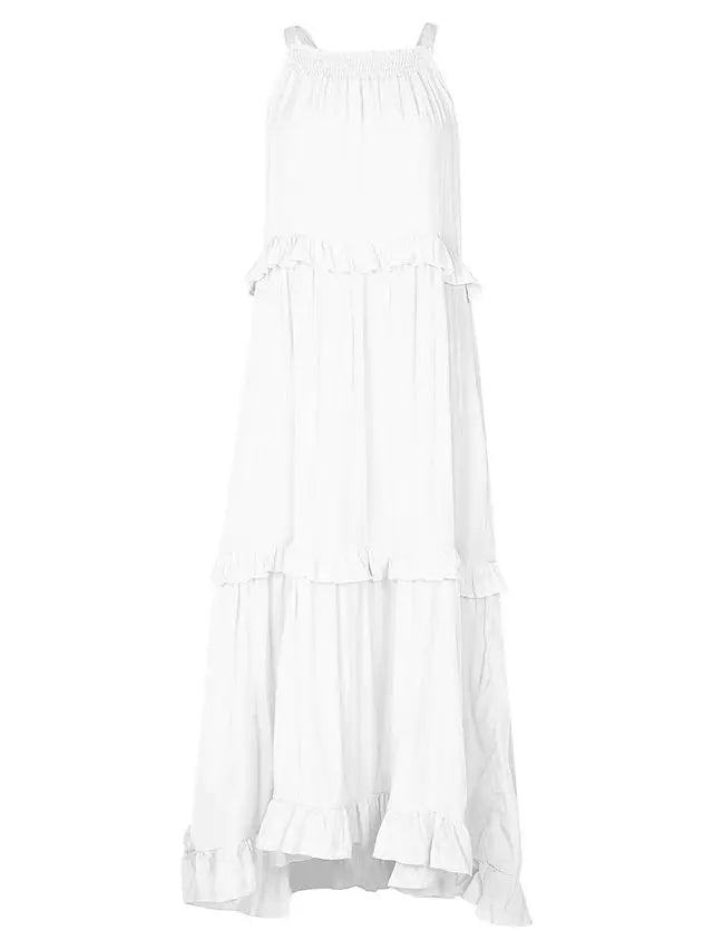 Ingvn  European and American New Summer Vacation Style Long Dress with Big Sway Flowing Beach Skirt for Women