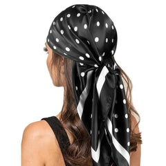 Ingvn  Fashion Silk Satin Dot Print Square Scarf 90cm Luxury Silk Scarf Dot Pattern Neckerchief Shawl Women