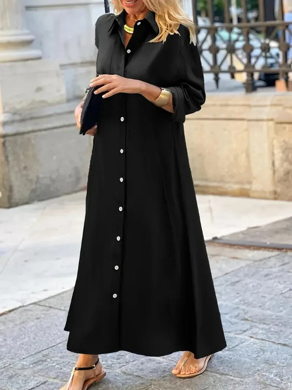Ingvn  New Long Irregular Dress Shirt Collar Twist Button Casual