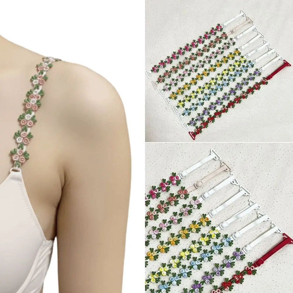 Ingvn  Creative Gift Removable Floral Bra Straps Lace Anti-slip Floral Shoulder Belts Decorative Adjustable Shoulder Straps
