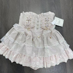 Ingvn  Japanese Style Kawaii Mini Cake Skirts Womens Fairy Bandage Lolita High Waist Y2k Aesthetic Sweet Lace Gothic JK Faldas Skirt