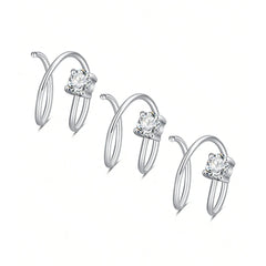 Ingvn  Double Nose Ring Hoop For Single Piercing Stainless Steel Spiral Twist Nose Hoop 20G 8/10mm Nose Piercing Hoop For Women