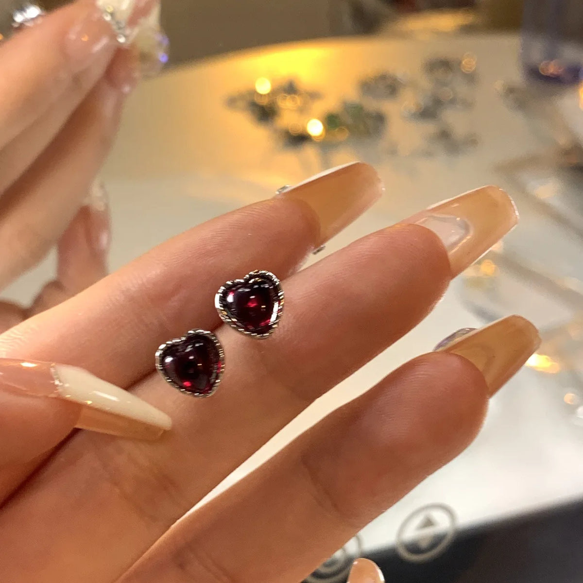 New Retro Trend Design Red Heart Crystal Earrings Gold Color Cross Pendant Rhinestone Earrings for Women Jewelry Party Gift 2022