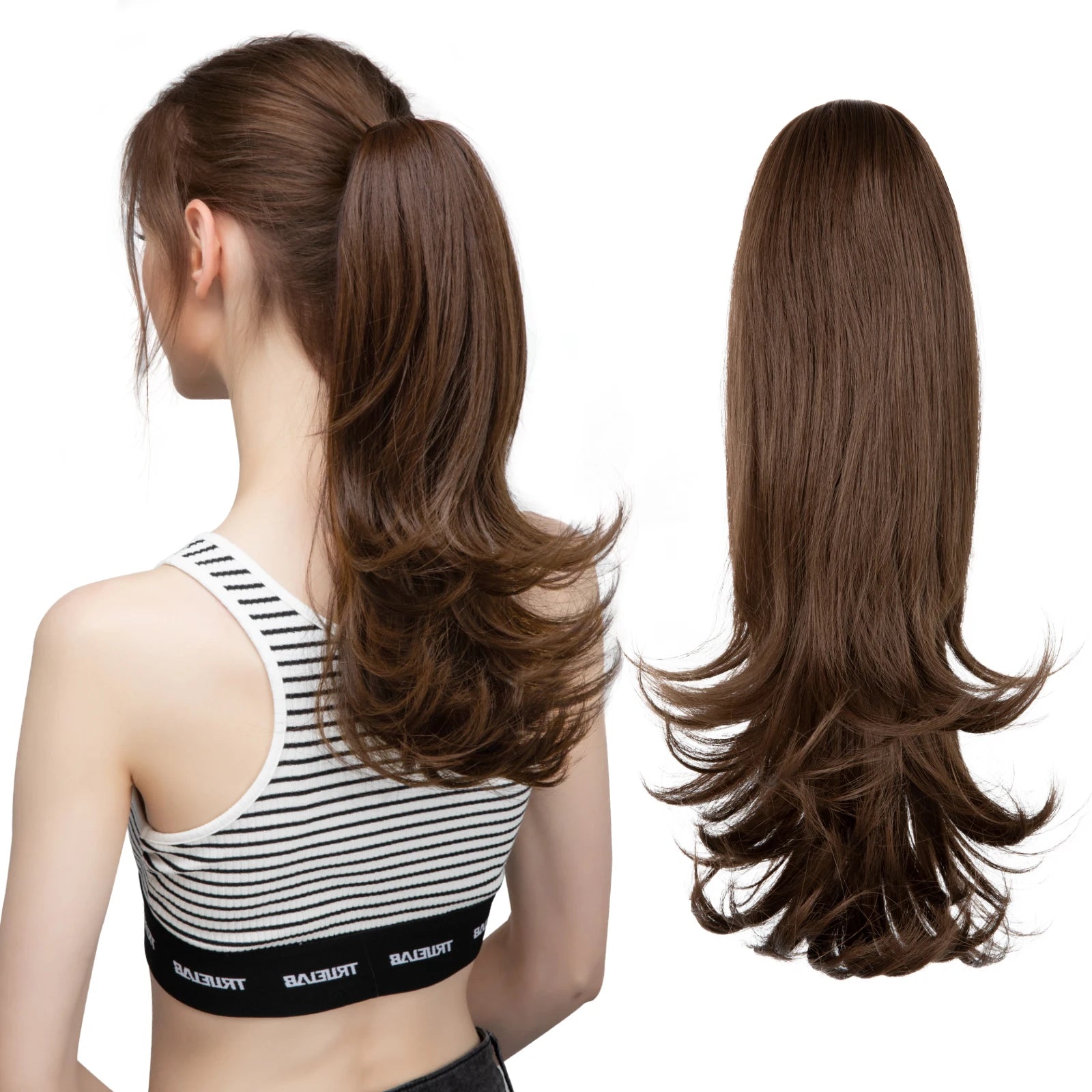Ingvn  Claw Clip In Ponytail Hair Extensions Hairpiece Fake Blonde Hair Wavy False Pigtail With Elastic Band Horse Tail