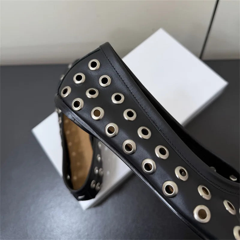 Ingvn  Fashion Rivet Hollow out Split toe Women Ballet Flats Spring Summer Comfortable Soft Sole Lazy Walking Loafers Casual Tabi Shoes