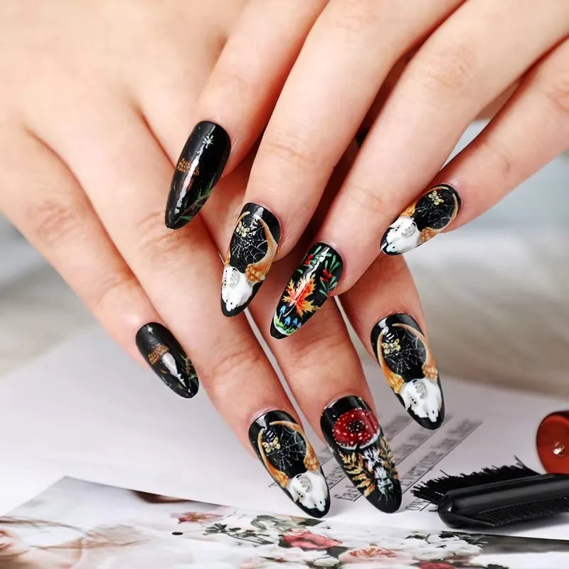 Ingvn  24pcs Sliders for Nails Strawberry Pink Duck Press on Nails with Tools Summer Sweets Reusable adhesive False Nails for Women