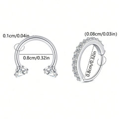 Ingvn  Stainless Steel Nose Hoop Ring Horseshoe Nose Ring, 18G Zirconia Nose Rings Septum Lip Eyebrow Helix Daith Ear Piercing Jewelry