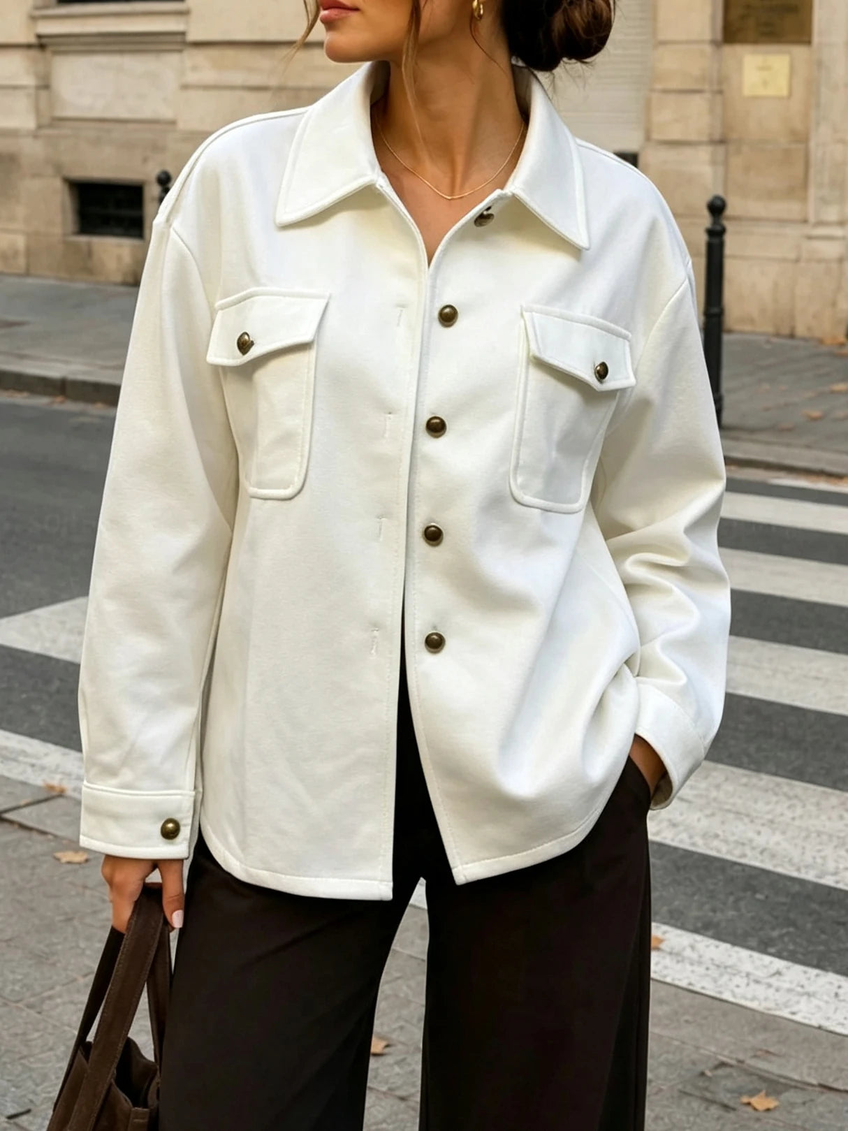 Ingvn - Women Jackets New Autumn Winter Casual Long Sleeve Women Jacket Turn Down Collar Jacket Coat Women Jaqueta Feminina