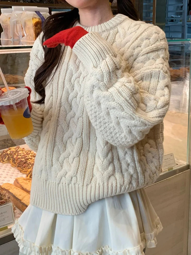 Ingvn - New Solid Color Versatile Long Sleeve Women Sweaters Casual Loose Jumper Knitted Pullovers Sweater Autumn Winter Knit Tops