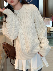 Ingvn - New Solid Color Versatile Long Sleeve Women Sweaters Casual Loose Jumper Knitted Pullovers Sweater Autumn Winter Knit Tops