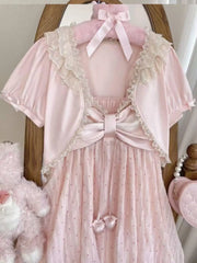 Ingvn  Retro Japanese Lolita Outfits Women Sweet Kawaii Tops Ruffle Mini Dress Suits Y2k Preppy Casual 2 Piece Sets
