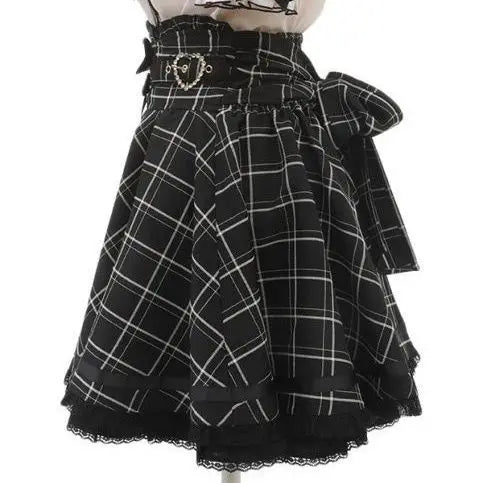 Ingvn  Lolita Style Sweet Women Skirt Japanese Fashion Jupe Faldas Mujer De Moda Bandage Bow Patchwork Lace Cute Y2k Skirts
