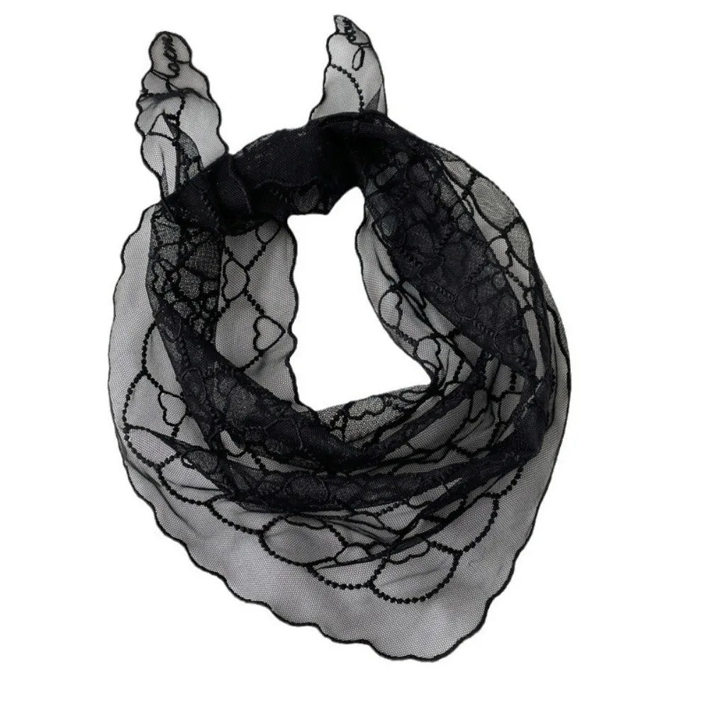 Ingvn - Fashion Vintage Lace Flower Hair Scarf Thin Chic Style Bandanas for Women Cute Bohemian Headband Pastoral Style