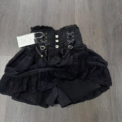 Ingvn  Japanese Style Kawaii Mini Cake Skirts Womens Fairy Bandage Lolita High Waist Y2k Aesthetic Sweet Lace Gothic JK Faldas Skirt