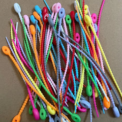 Ingvn  3 PCS Durable Candy Colors Silicone Tie Tadpole Shape Silicone Material Key Lanyard Reusable Bag Accessories Lanyard Wire Bundle