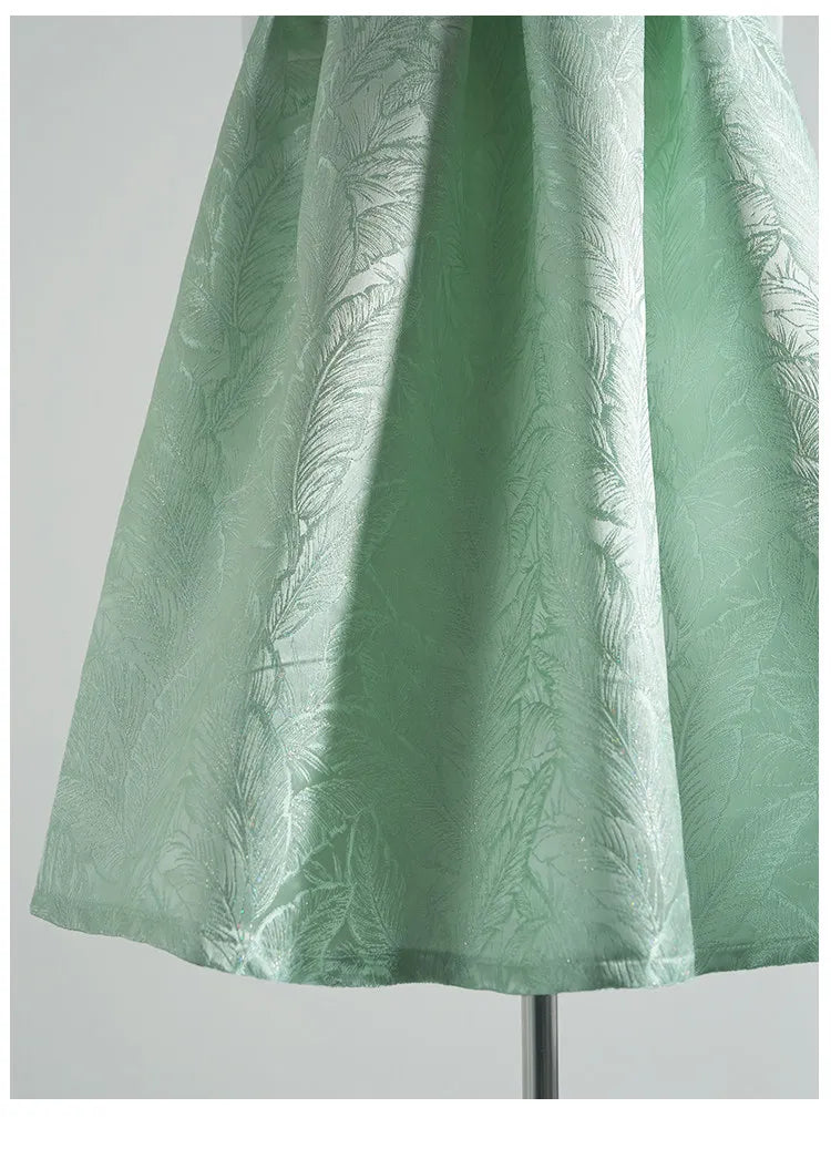 Ingvn  Spring French Hepburn Style Elegant Fashion Jacquard Skirts High Waist Slim A-line Versatile Commuter Long Skirt for Women