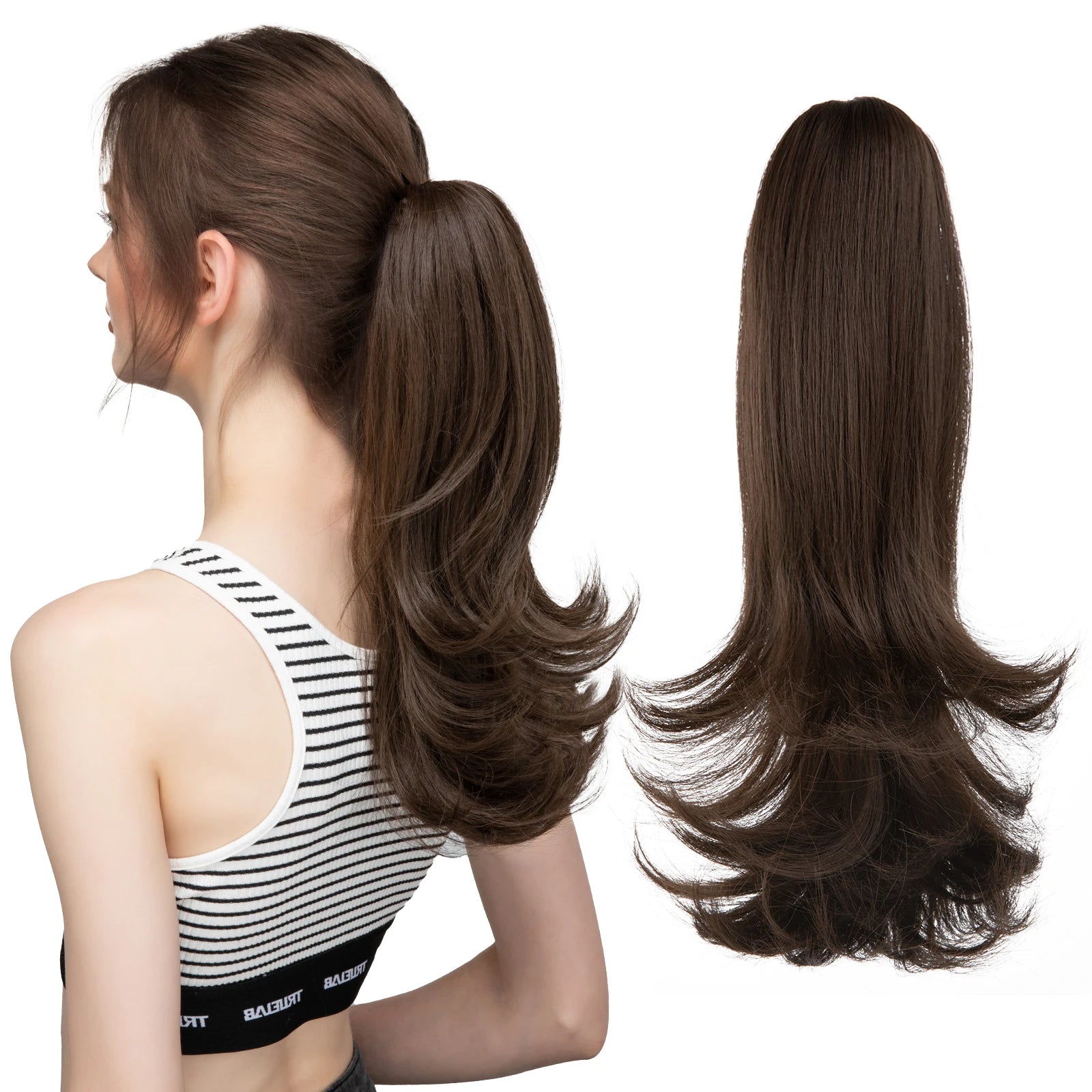Ingvn  Claw Clip In Ponytail Hair Extensions Hairpiece Fake Blonde Hair Wavy False Pigtail With Elastic Band Horse Tail