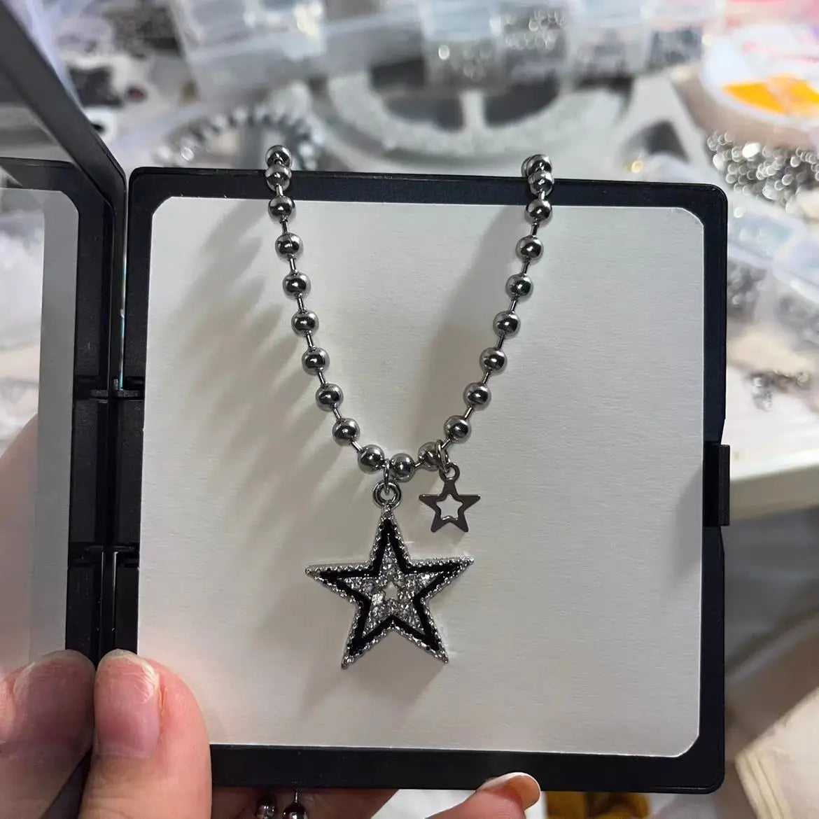 Ingvn  Titanium Steel Star Pendant Necklace for Men Women Y2K Hip Hop Cool Hot Girls Beads Chains Choker Korean Fashion Jewelry