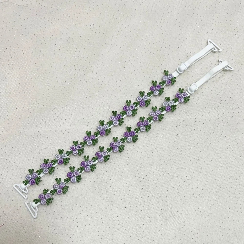 Ingvn  Creative Gift Removable Floral Bra Straps Lace Anti-slip Floral Shoulder Belts Decorative Adjustable Shoulder Straps