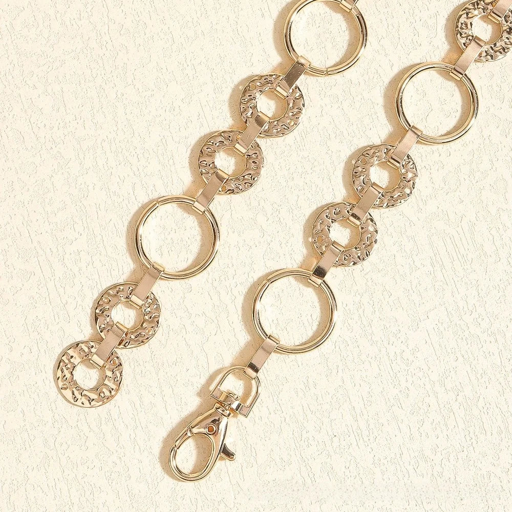 Ingvn  Fashion Metal Waist Chain Belt  Adjustable Body Link Belts Circular Ladies Fashion Chain for Jeans Dress