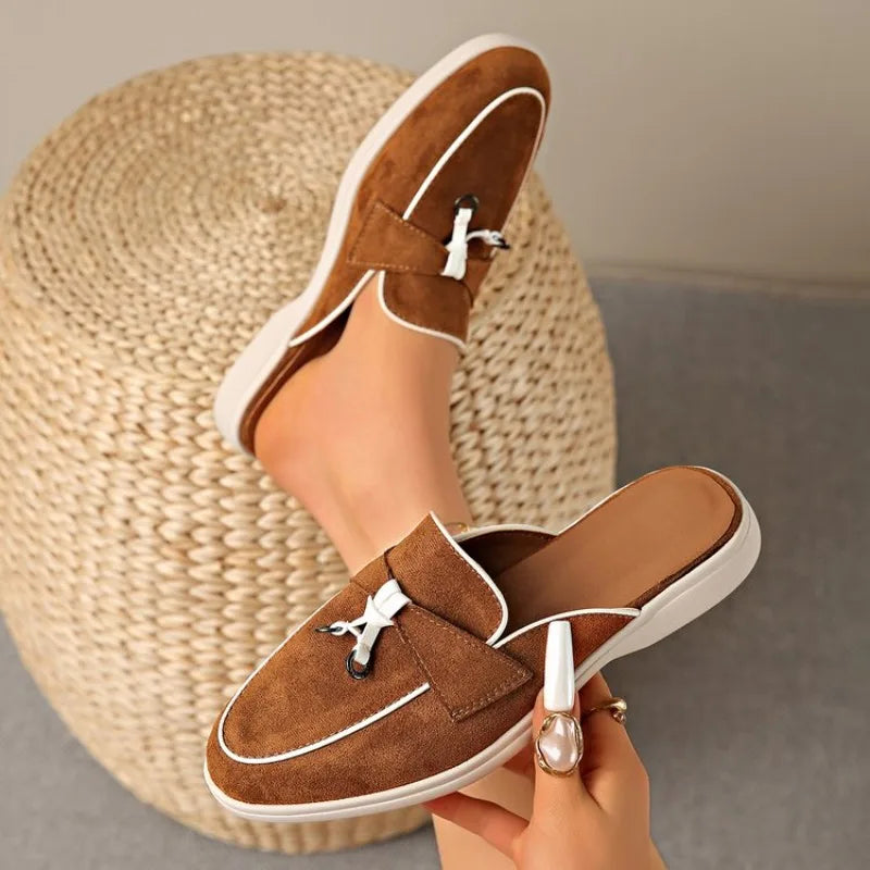 Ingvn  New Casual Flat Bottom Slippers Fashion Women Tassel Metal Lock Loafers Shoes Summer Slipper Comfortable Slip on Shoes