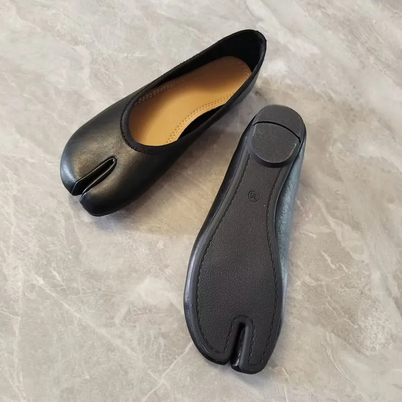 Ingvn  Fashion Leopard Pattern Split Toe Women Ballet Flats Spring Summer Casual Soft Soles Walking Lazy Loafers Gilrs Dance Tabi Shoes