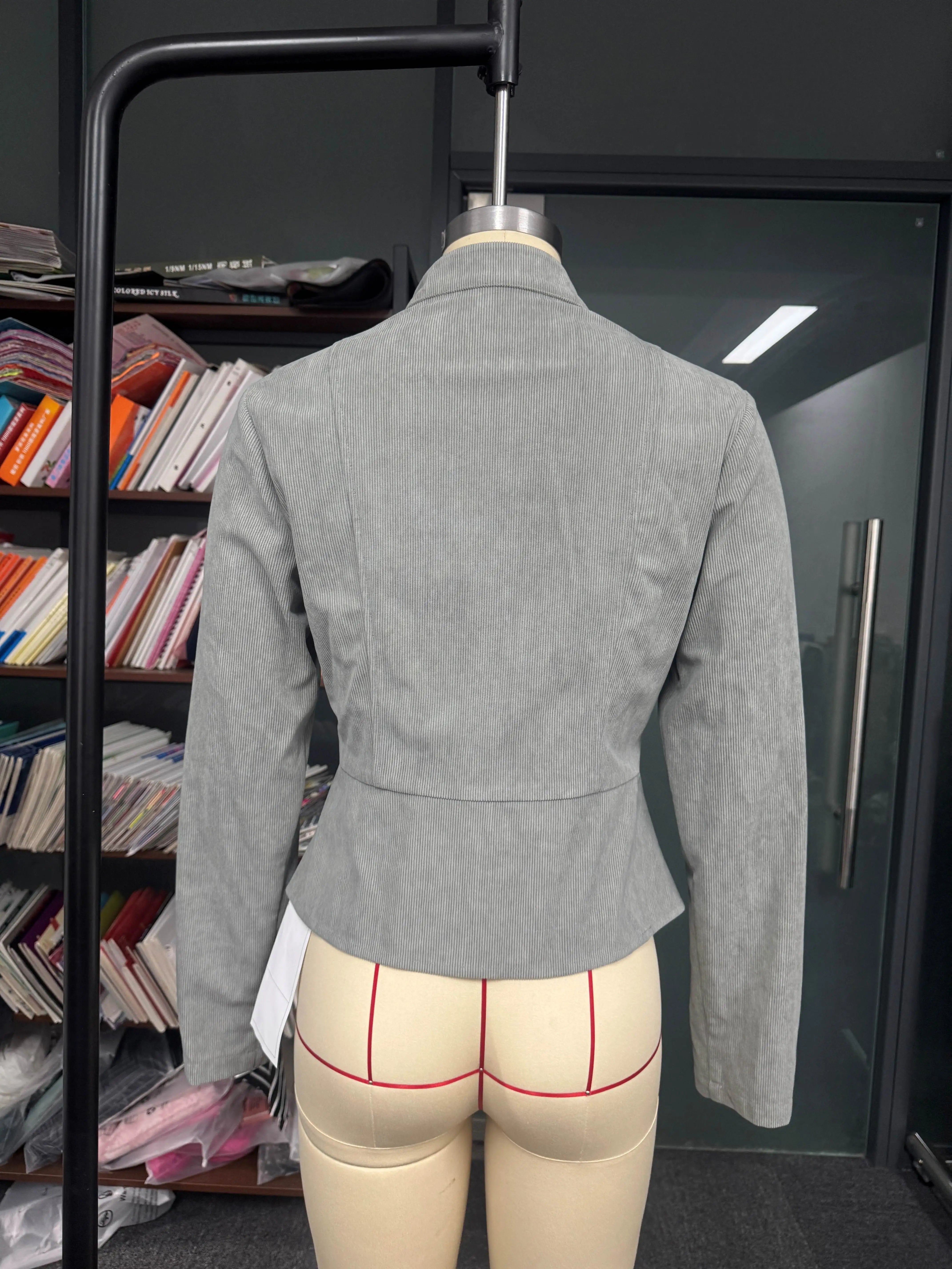 Ingvn - Outerwears Women Jackets Fashion Solid Slim Long Sleeve Women Jacket Stand Collar Short Jacket Coat Women Jaqueta Feminina