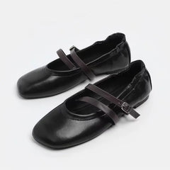 Ingvn  Fashion Patent Leather Mary Janes Women Ballet Flats Comfortable Soft Sole Elastic Band Walking Loafers Casual Girls Dance Shoes