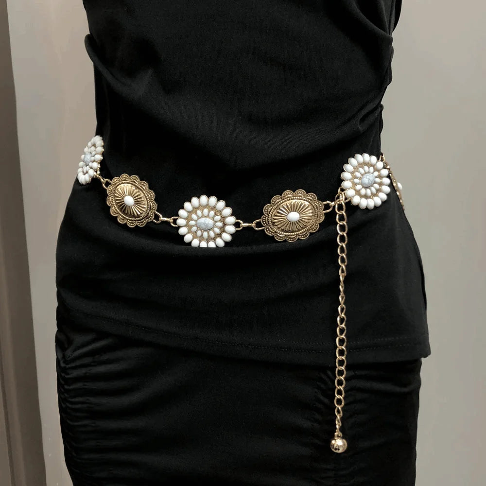 Ingvn  Trendy Metal Waist Chains Dress Accessories Elegant Belly Chain Waistband Versatile Advanced Body Jewelry for Women