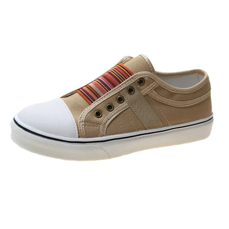 Ingvn  Women's Vulcanize Shoes Low-cut Trainers Canvas Flat Shoes Women Casual Vulcanize Shoes New Women Summer Autumn Sneakers Ladies