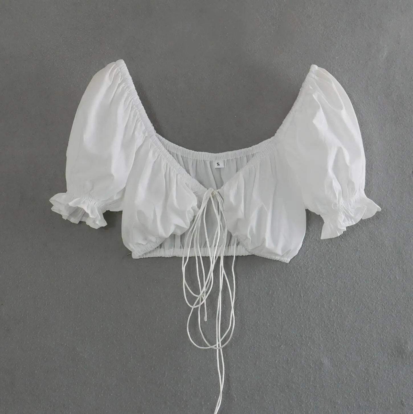 Ingvn  Fashion White Spliced Lace Ruched Slim Sexy Corset Women Summer Back Cross Lace-up Bandage Tank Tops Square Collar Crop Top